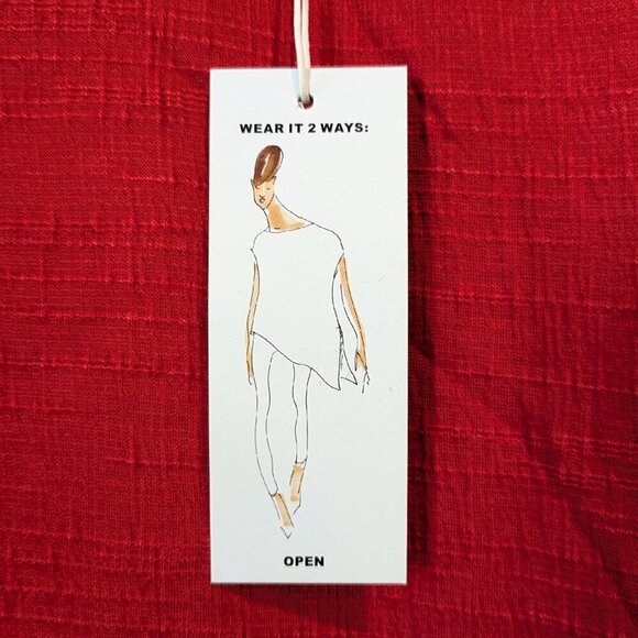 Max Studio Top Size 3X Red Side-Tie Knot Crinkle Knit Short Sleeve Blouse NWT - Picture 8 of 14